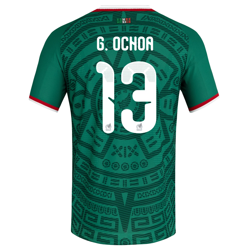 adidas Men's G. Ochoa Mexico Authentic Home 2026 World Cup Jersey (Bold Green)