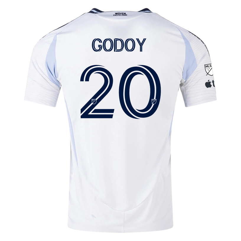adidas San Diego FC Authentic Aníbal Godoy Away Jersey 25/26 w/ MLS & Apple Patch (White)