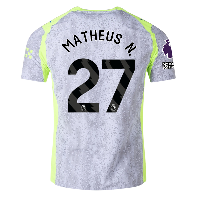 Puma Manchester City Authentic Matheus N. Third Jersey w/ EPL + No Room For Racism 25/26 (Cool Weather/Pro Green)