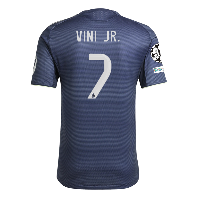 adidas Vini Jr. Real Madrid Authentic Away Jersey 25/26 w/ Champions League Patches (Legend Ink