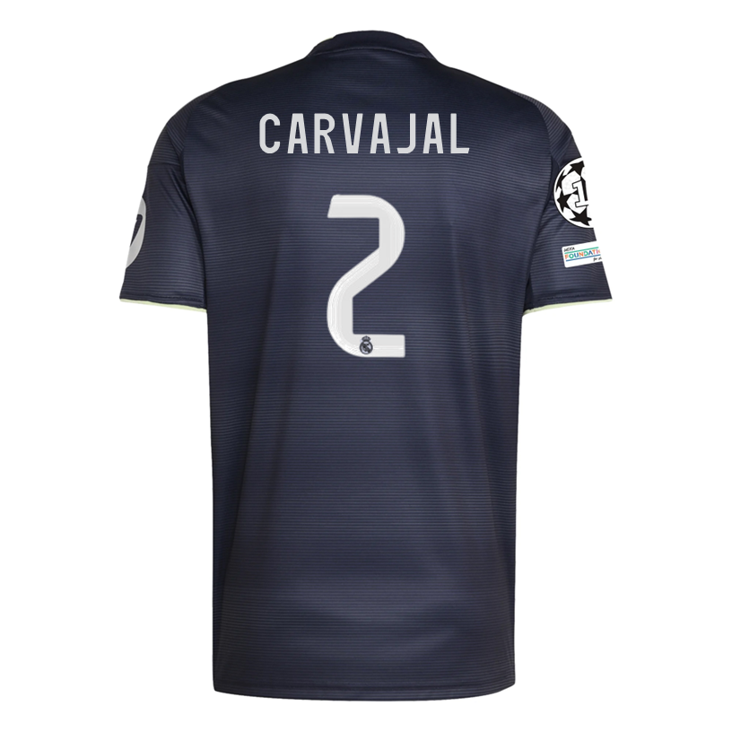 adidas Carvajal Real Madrid 25/26 Away Jersey w/ Champions League Patches (Legend Ink)