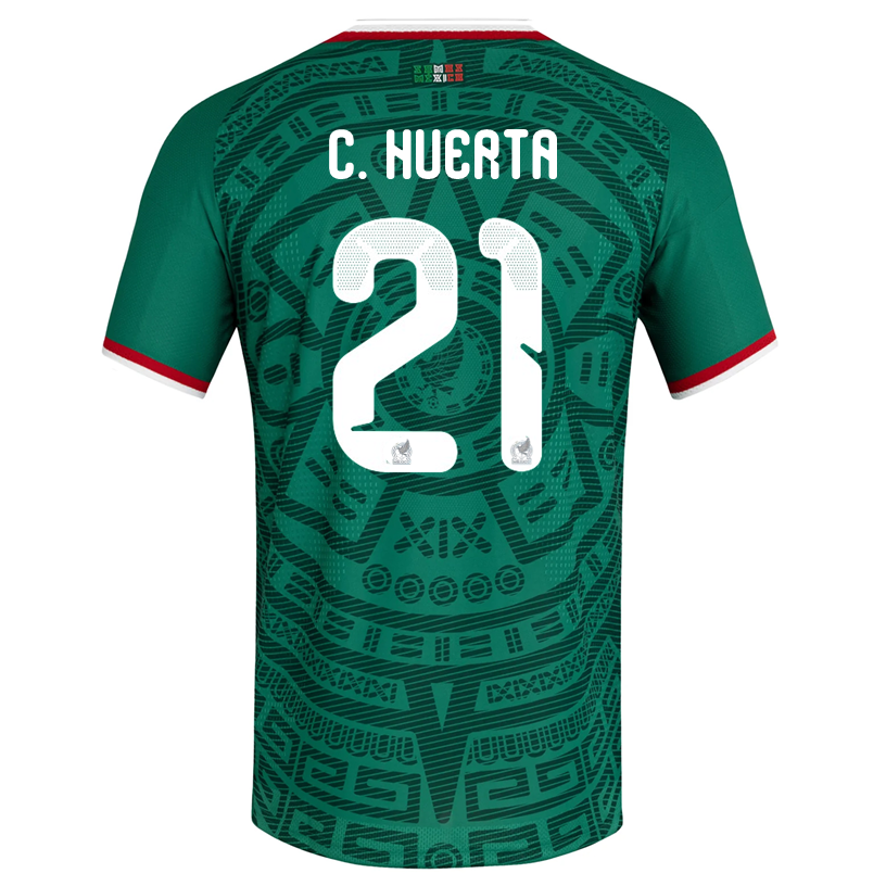 adidas Men's C. Huerta Mexico Authentic Home 2026 World Cup Jersey (Bold Green)