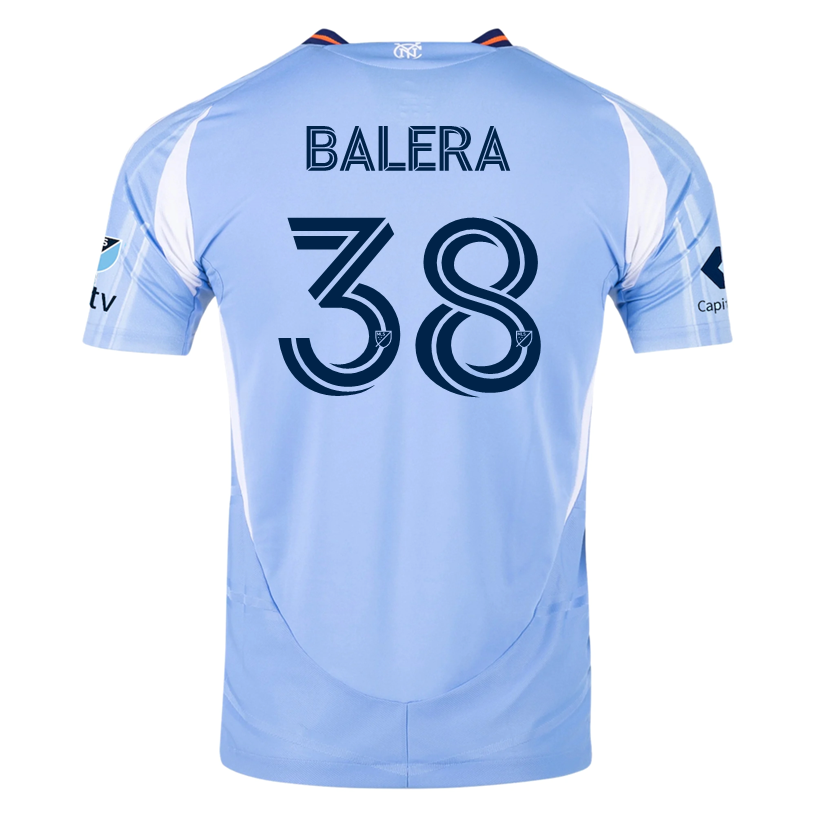 adidas Drew Baiera New York City FC Authentic Home Jersey 25/26 w/ MLS Patches (Bahia Light Blue)