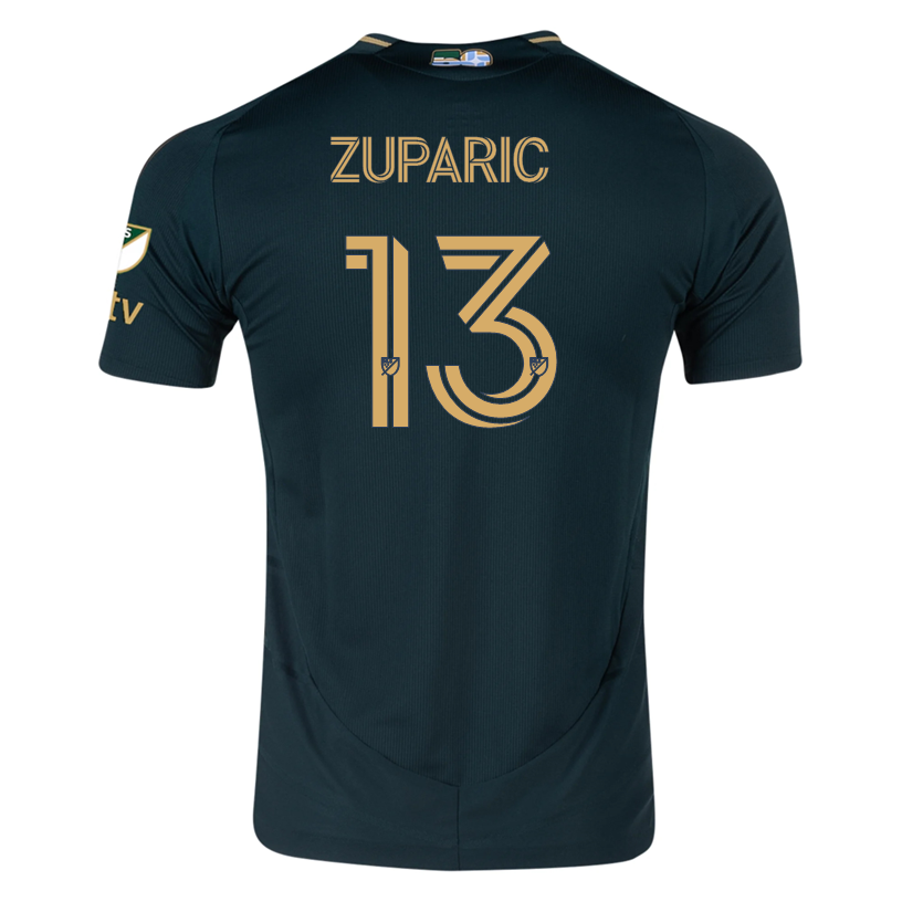 adidas Dario Zuparic Portland Timbers Authentic Home Jersey w/ MLS & Apple Patch 25/26 (Green/Gold)