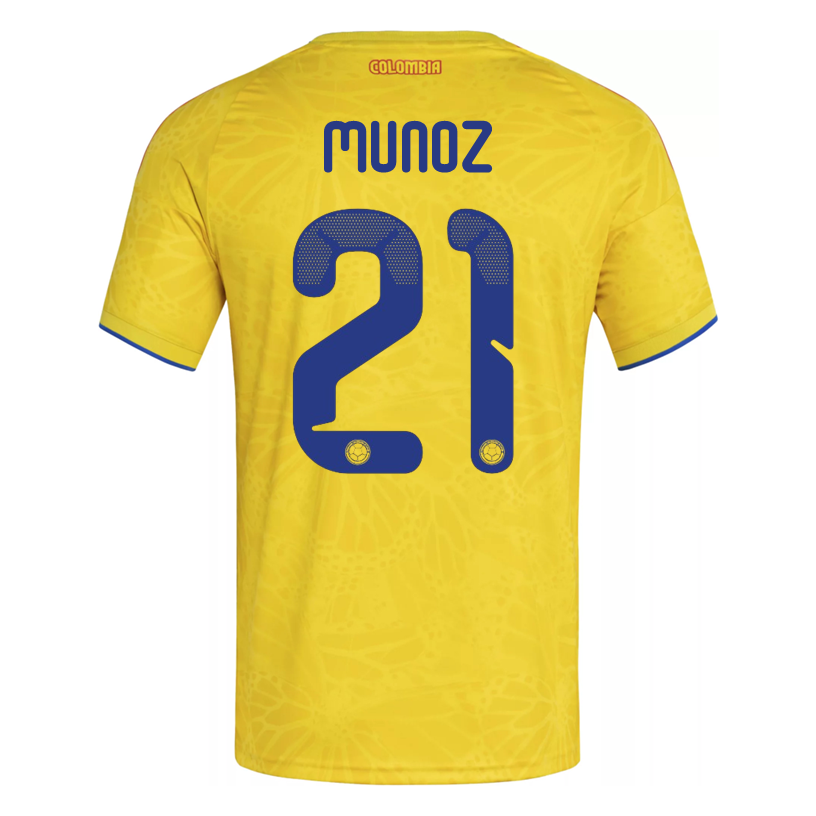 adidas Men's Munoz Colombia 2026 Authentic Home Jersey (Impact Yellow)
