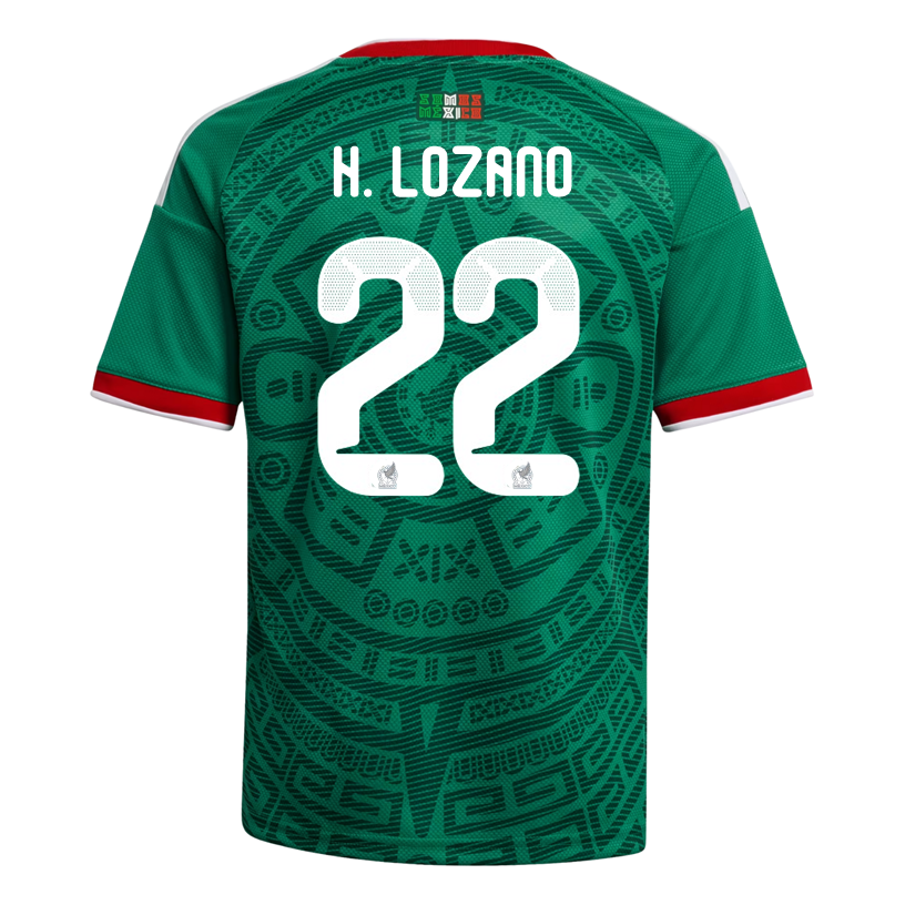 adidas Youth H. Lozano Mexico 2026 Home World Cup Jersey (Bold Green)