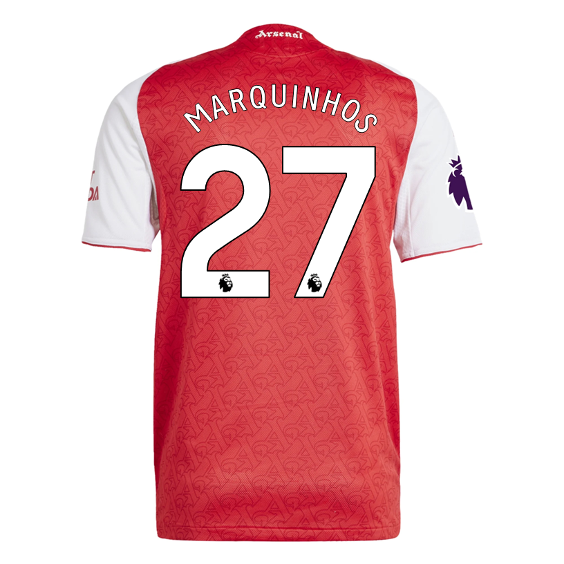 adidas Marquinhos Arsenal FC Authentic Home Jersey 25/26 w/ EPL Patch (Better Scarlet/White