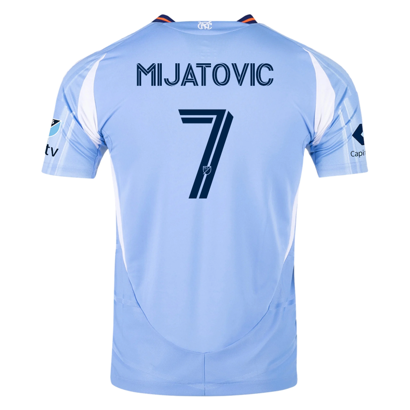 adidas Jovan Mijatović New York City FC Authentic Home Jersey 25/26 w/ MLS Patches (Bahia Light Blue)