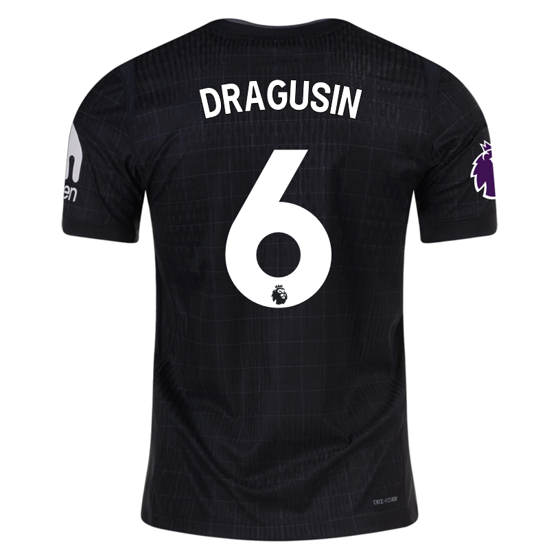 Nike Dragusin Tottenham Hotspur Authentic Away Jersey 25/26 w/ EPL Patch (Black/Iron)
