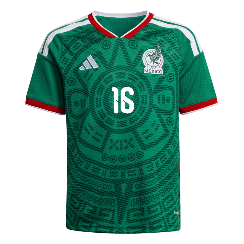 adidas Youth H. Herrera Mexico 2026 Home World Cup Jersey (Bold Green)