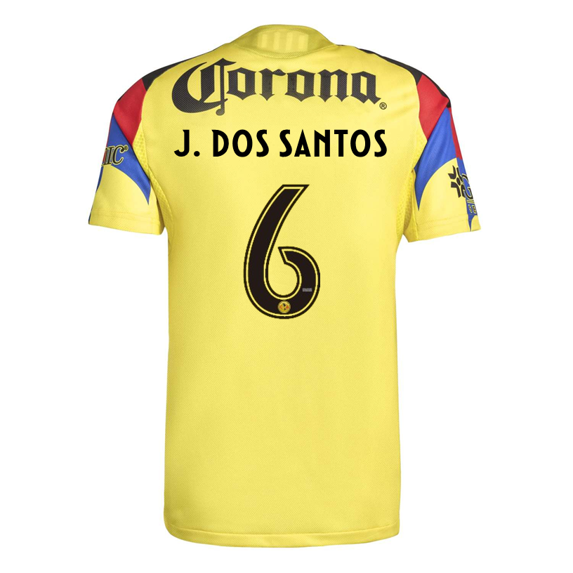 adidas J. Dos Santos Men's Club America 25/26 Authentic Home Jersey (Yellow)