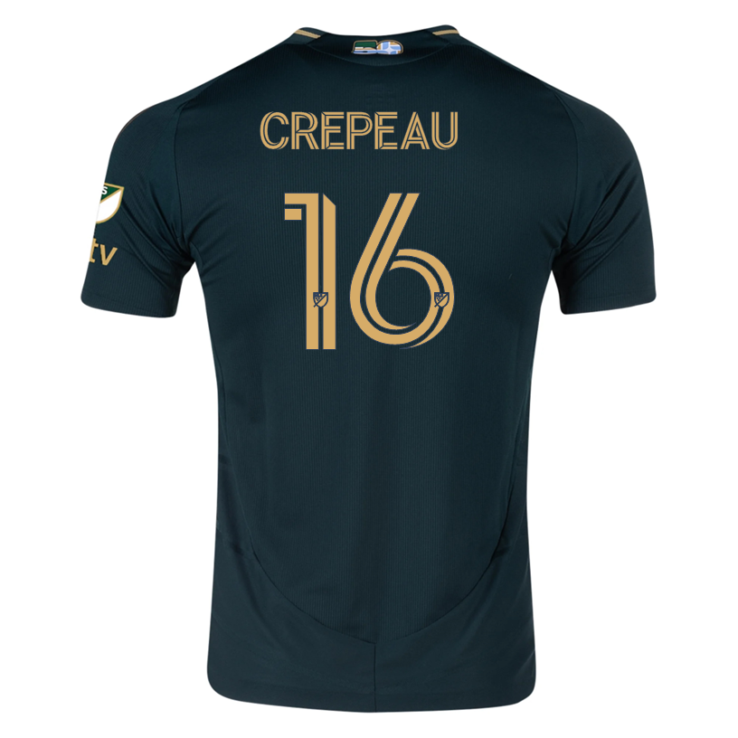 adidas Maxime Crepeau Portland Timbers Authentic Home Jersey w/ MLS & Apple Patch 25/26 (Green/Gold)