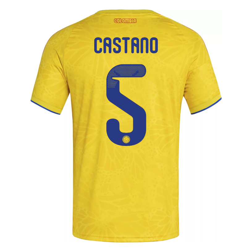 adidas Men's Castano Colombia 2026 Authentic Home Jersey (Impact Yellow)