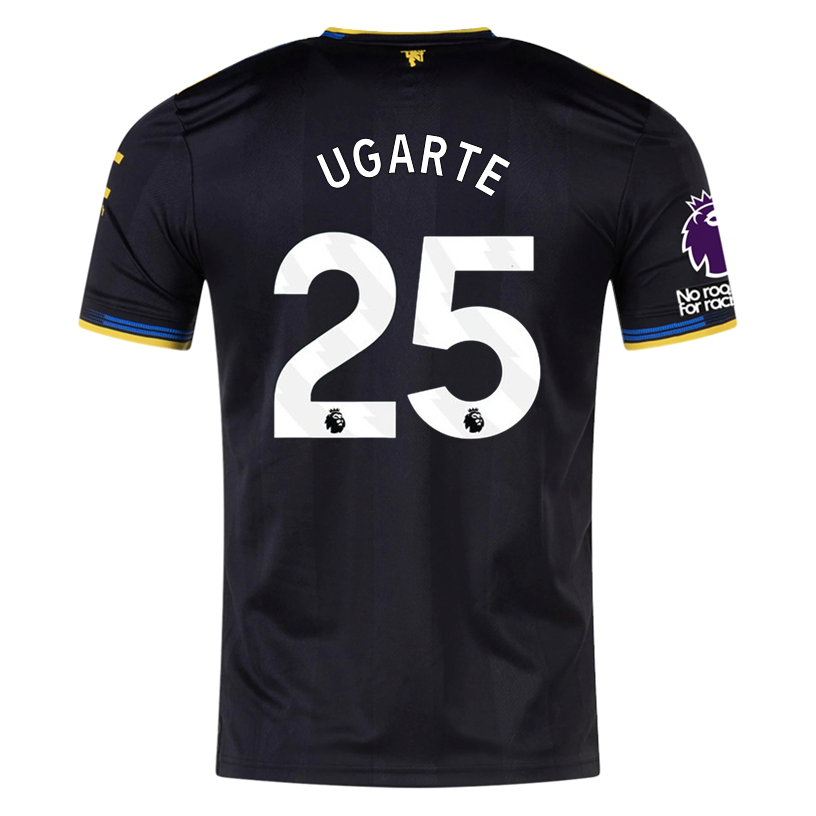 adidas Ugarte Men's Manchester United Authentic Third Jersey 25/26 w/ NRFR + EPL Patches (Black)