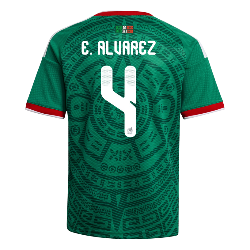 adidas Youth E. Alvarez Mexico 2026 Home World Cup Jersey (Bold Green)