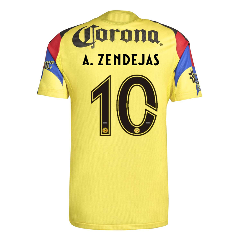 adidas A. Zendejas Men's Club America 25/26 Authentic Home Jersey (Yellow)