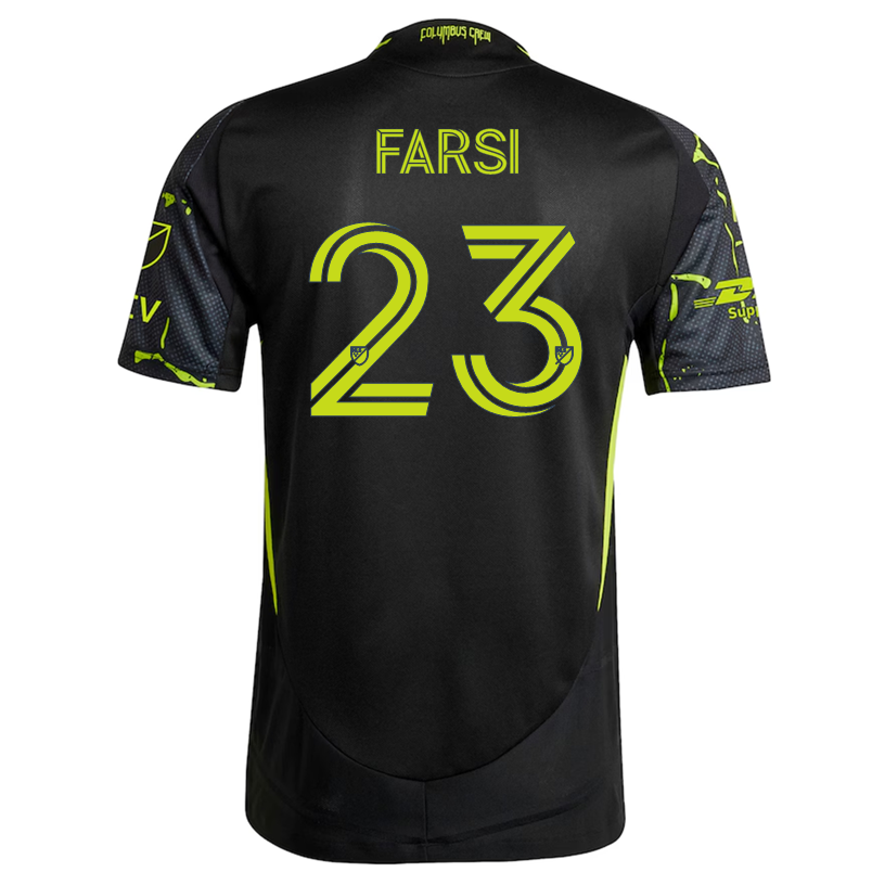 adidas Mohamed Farsi Columbus Crew Authentic Away Jersey w/ MLS Patches 25/26 (Black/Yellow)