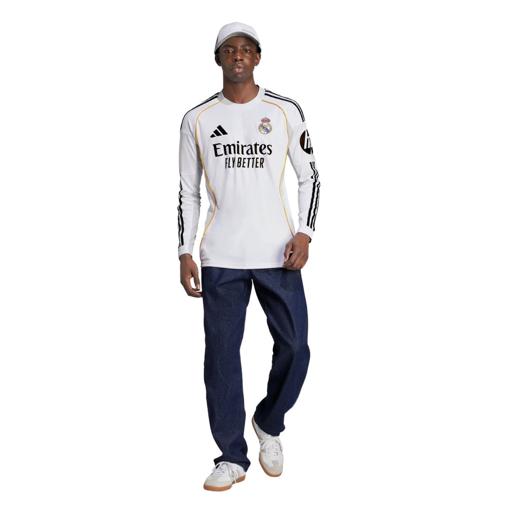 adidas Real Madrid Arda Guler Long Sleeve Home Jersey w/ Intercontinental + Champions League Patches 25/26 (White)