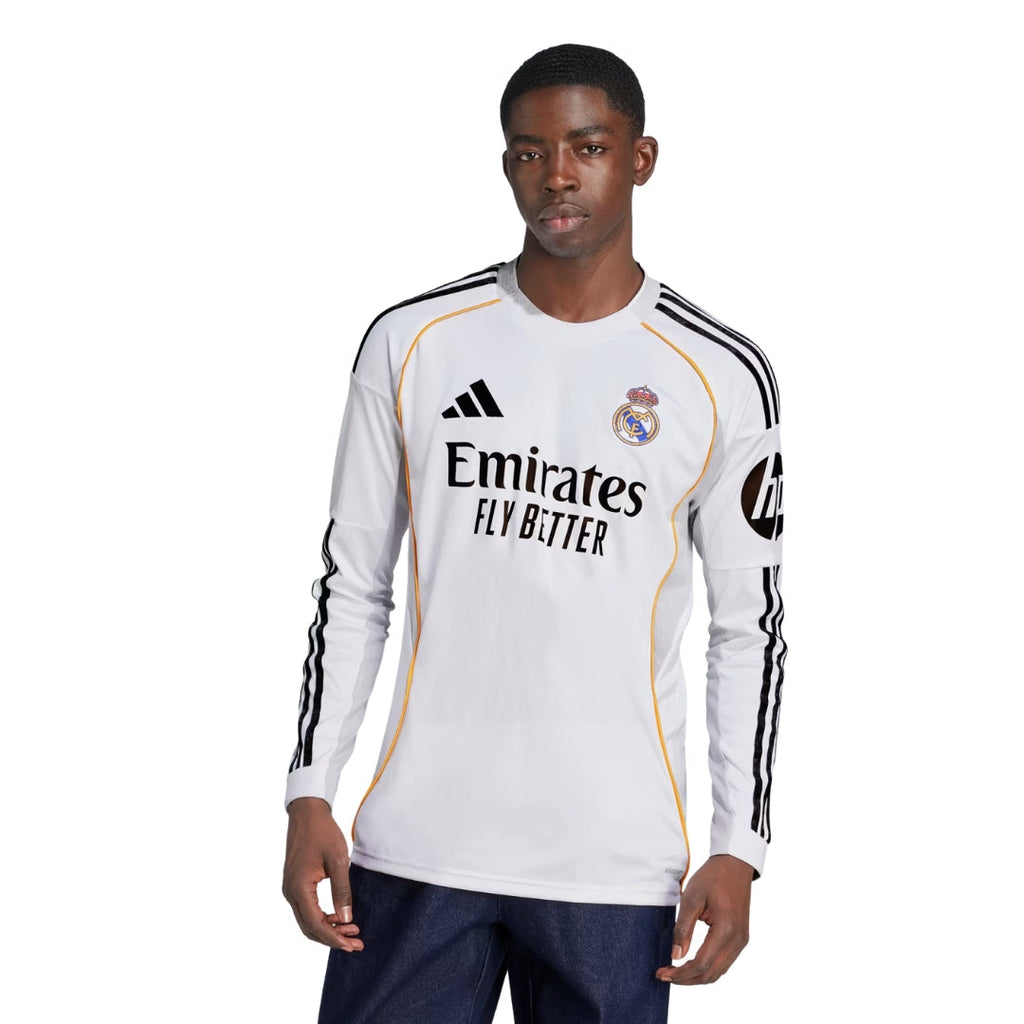 adidas Real Madrid Long Sleeve Home Jersey 25/26 (White)