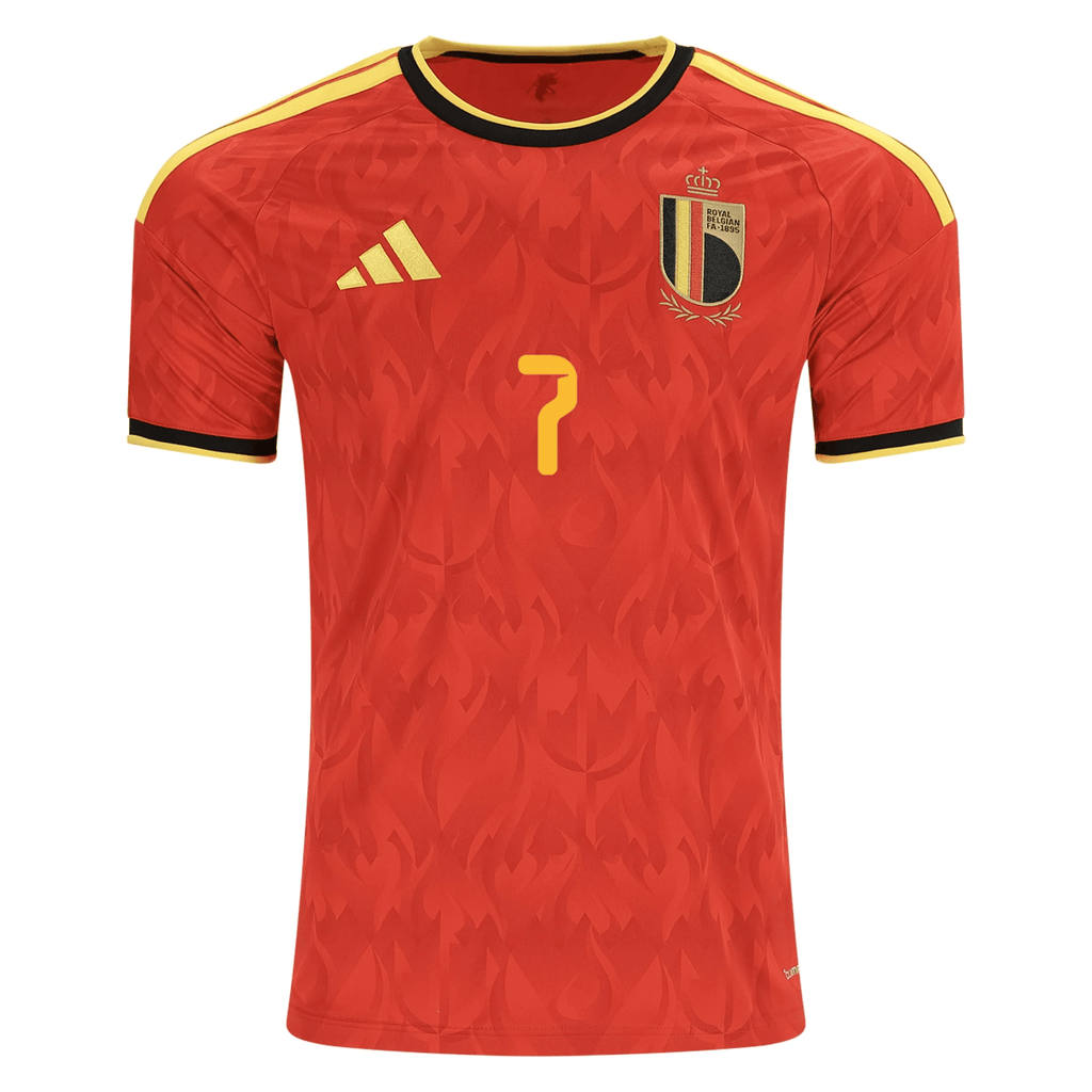 adidas Men's Belgium Kevin De Bruyne Home Jersey 2026 (Red/Bold Gold)