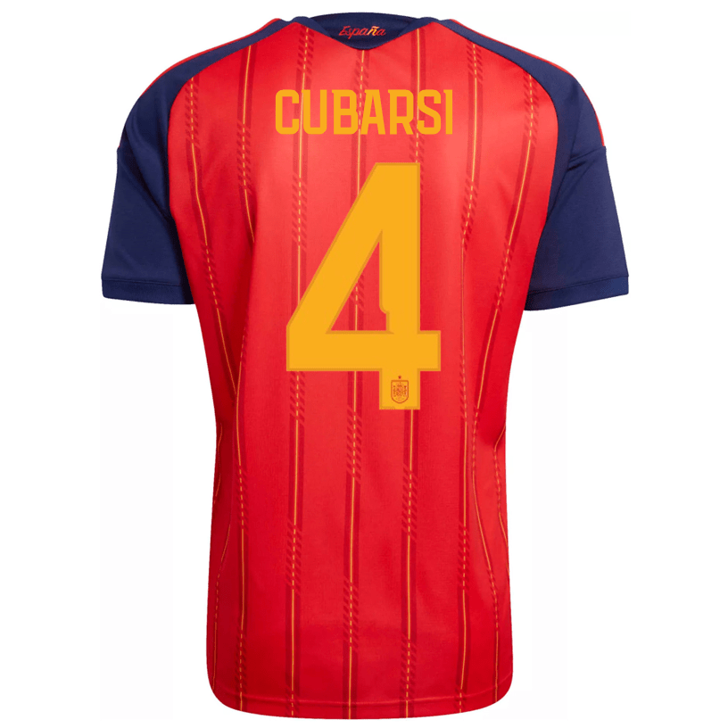 adidas Men's Cubarsi Spain World Cup Home Jersey 2026 (Vivid Red)