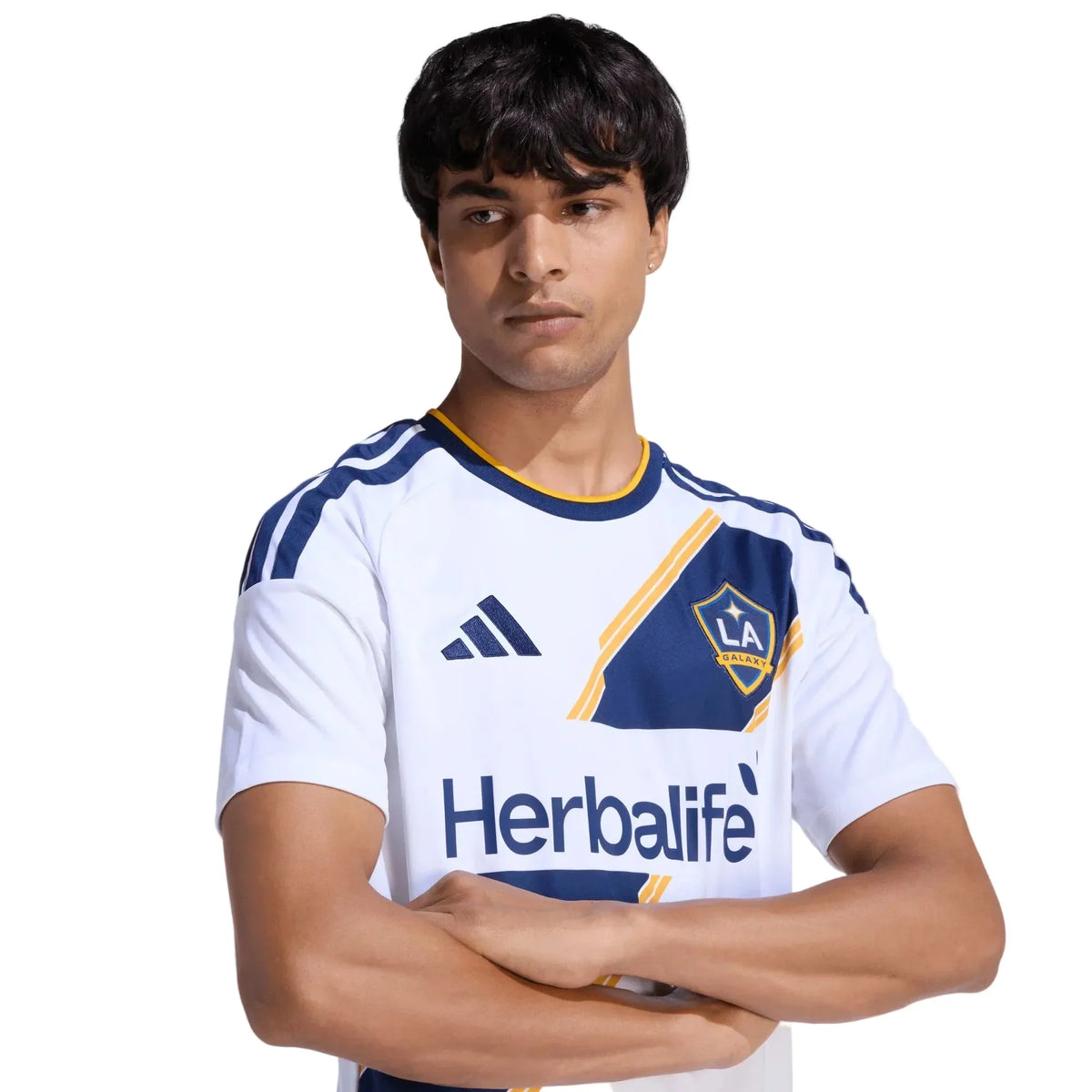adidas Men's Gabriel Pec LA Galaxy Home Stadium Jersey 26/27 (White)