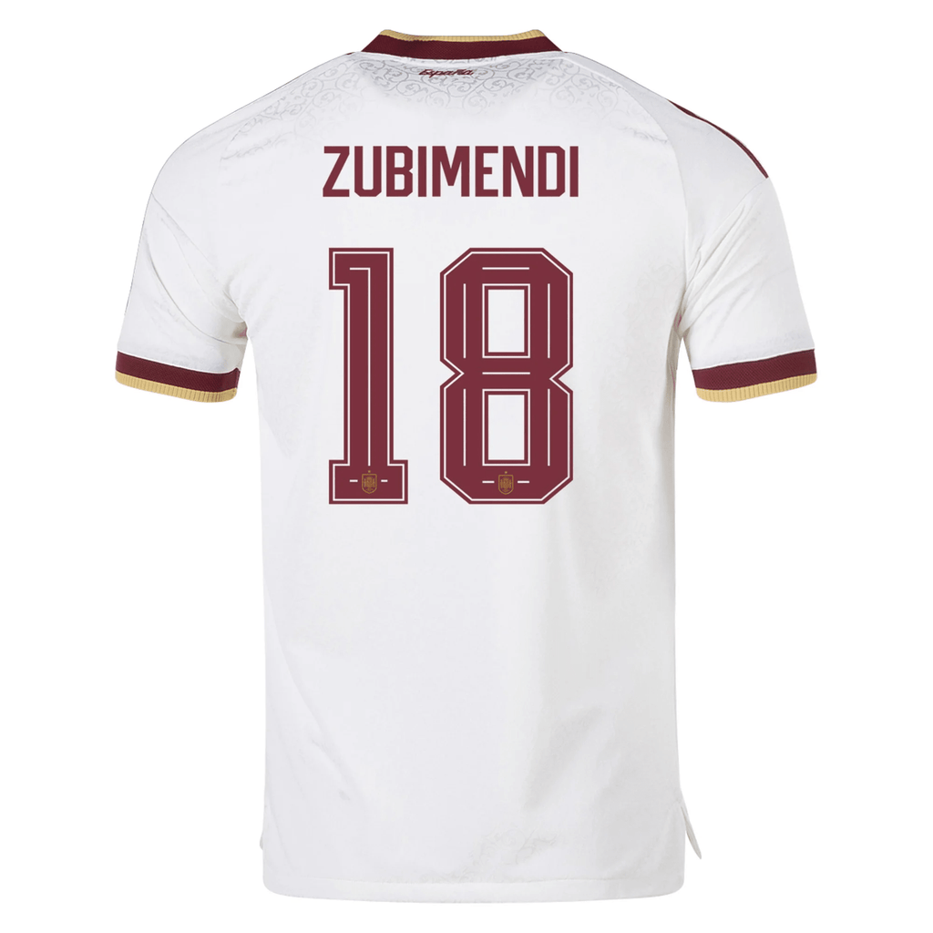 adidas Men's Spain Authentic Martín Zubimendi Away Jersey 2026 (White)