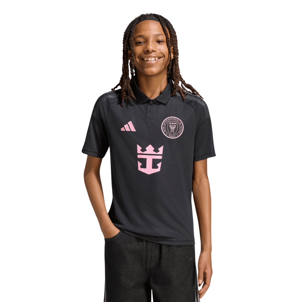 adidas Youth Lionel Messi Inter Miami 26/27 Away Jersey (Black/Pink)