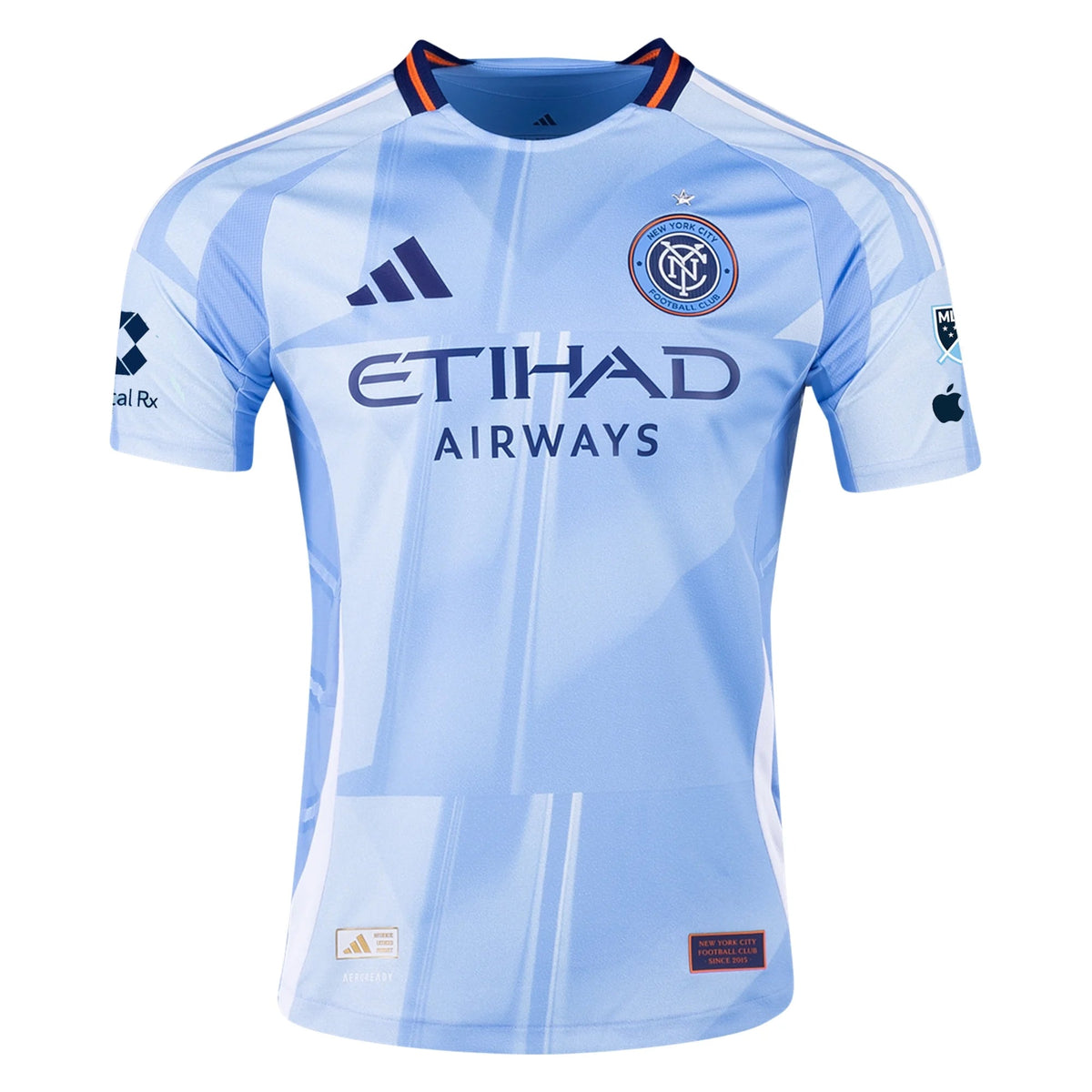 adidas Max Murray New York City FC Authentic Home Jersey 25/26 w/ MLS Patches (Bahia Light Blue)