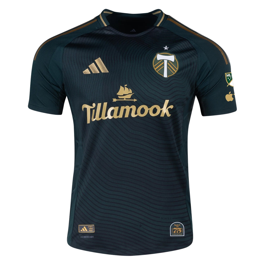 adidas Miguel Araujo Portland Timbers Authentic Home Jersey w/ MLS & Apple Patch 25/26 (Green/Gold)