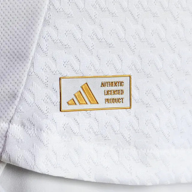 adidas Vallejo Real Madrid Authentic Home Jersey w/ La Liga Patches 24/25 (White/Black)