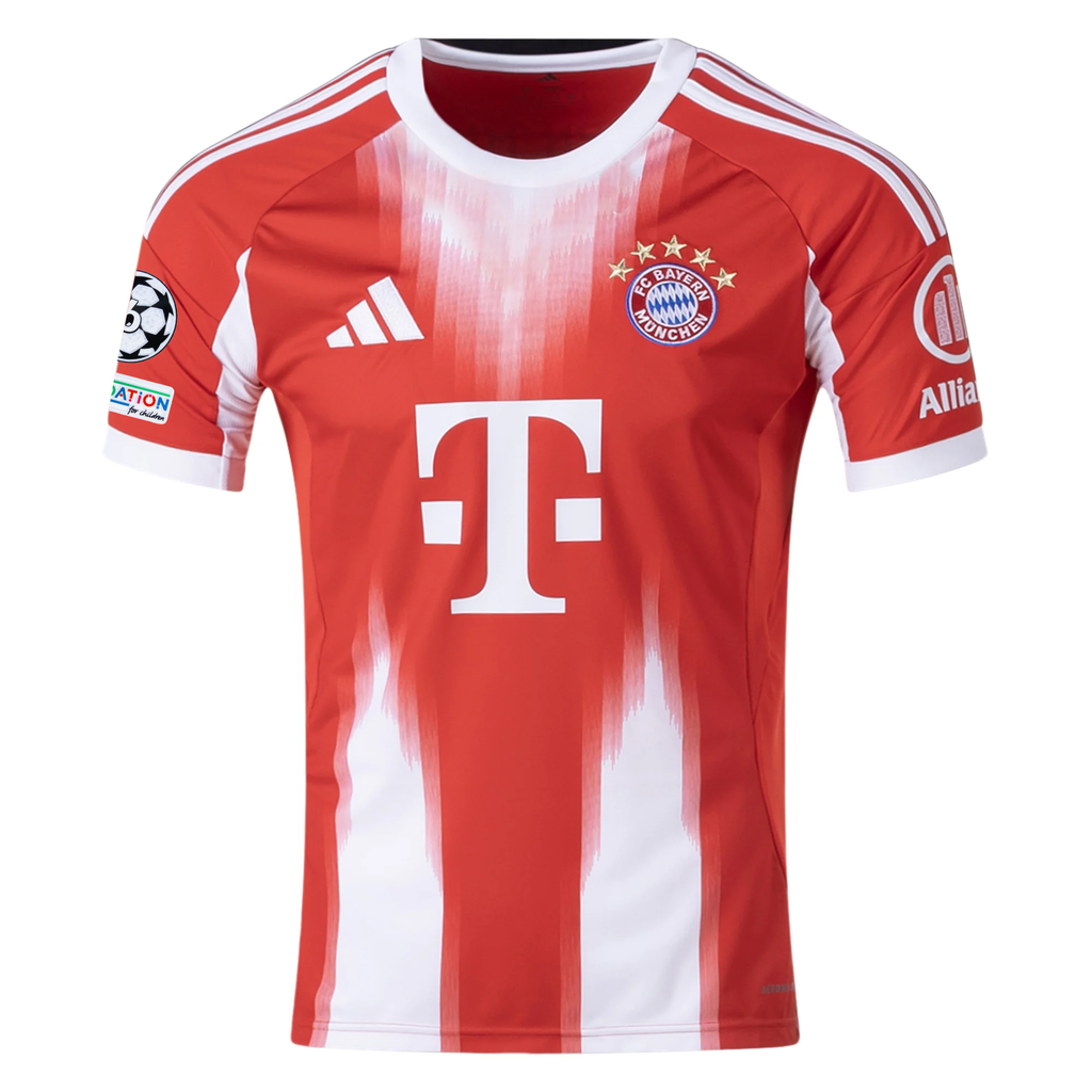 adidas Bayern Munich Musiala Home Jersey w/ Champions League Patches 25/26 (Red)
