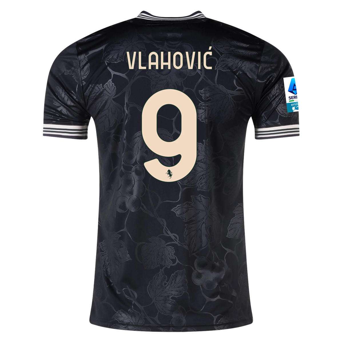 adidas Juventus Dušan Vlahović Third Jersey w/ Serie A Patch 25/26 (Black)