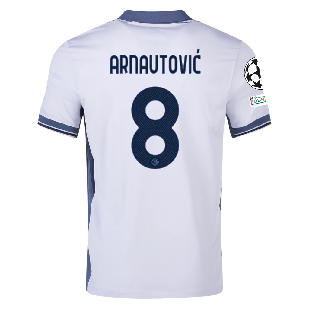 Nike Inter Milan Marko Arnautović Away Jersey w/ Champions League + Scudetto Patch 24/25 (Summit White/Iris Whisper)