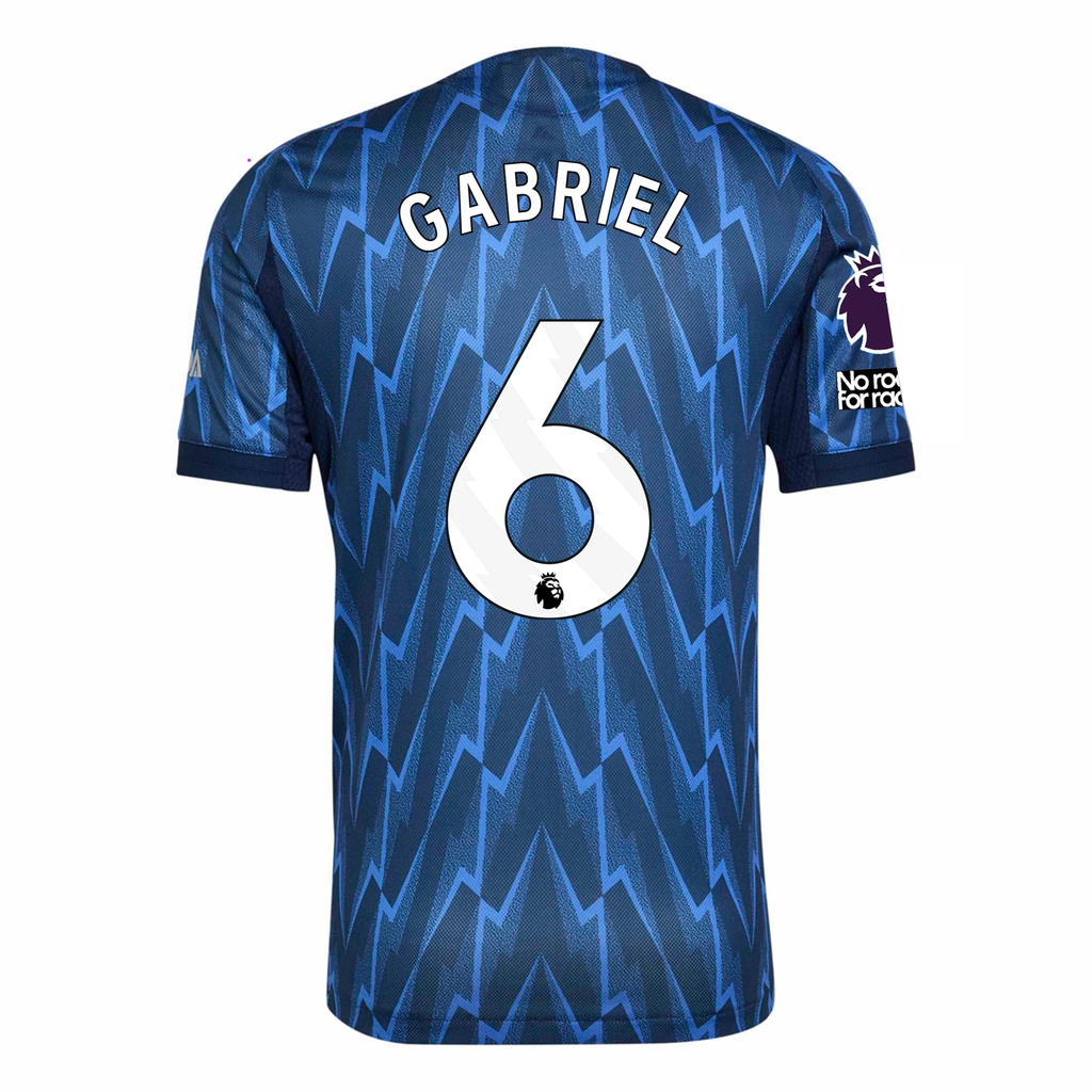 adidas Arsenal Authentic Gabriel Away Jersey w/ EPL + No Room For Racism 25/26 (Indigo/Silver)