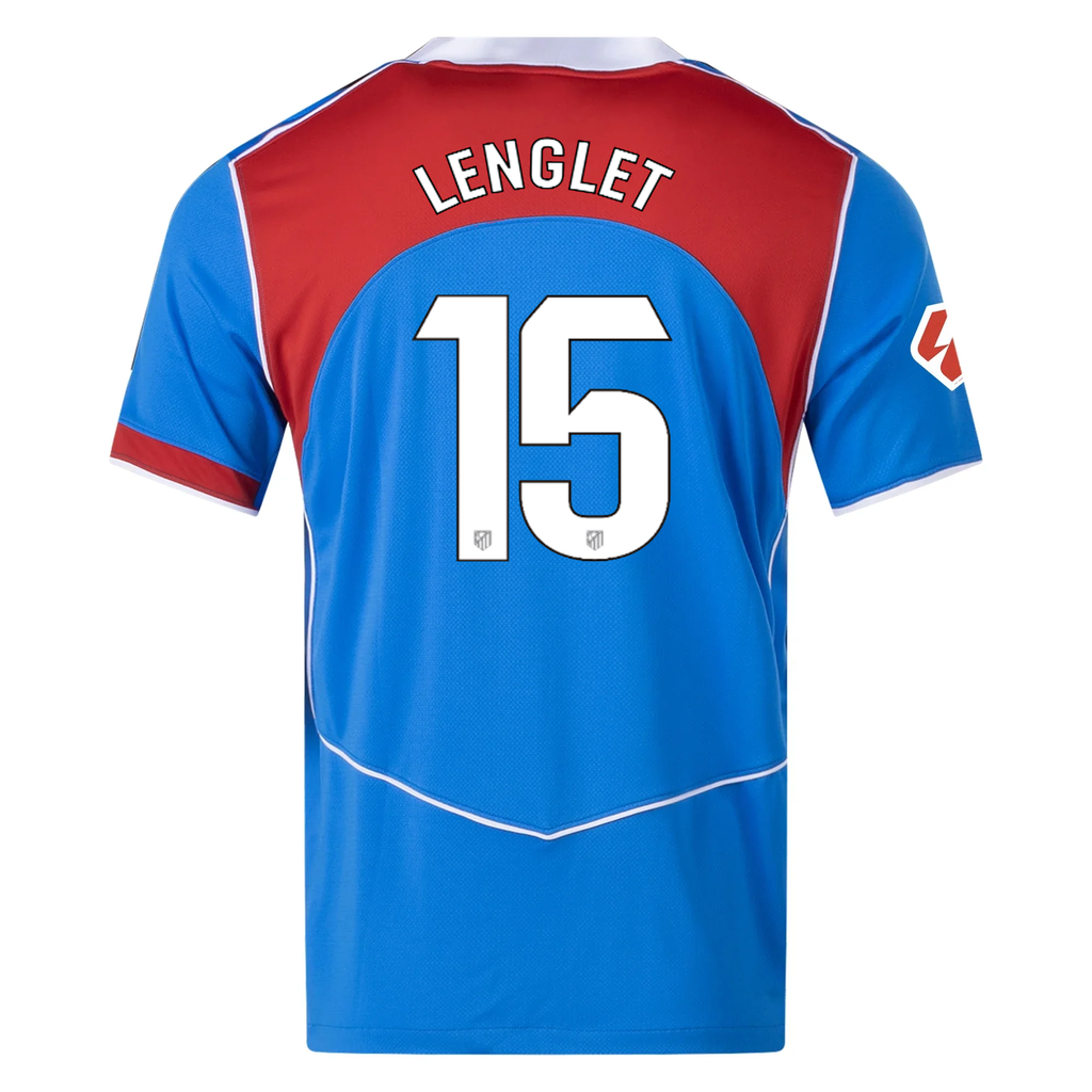 Nike Men's Atletico Madrid Clément Lenglet T90 Third Jersey La Liga Patch 25/26 (Photo Blue/Sport Red)