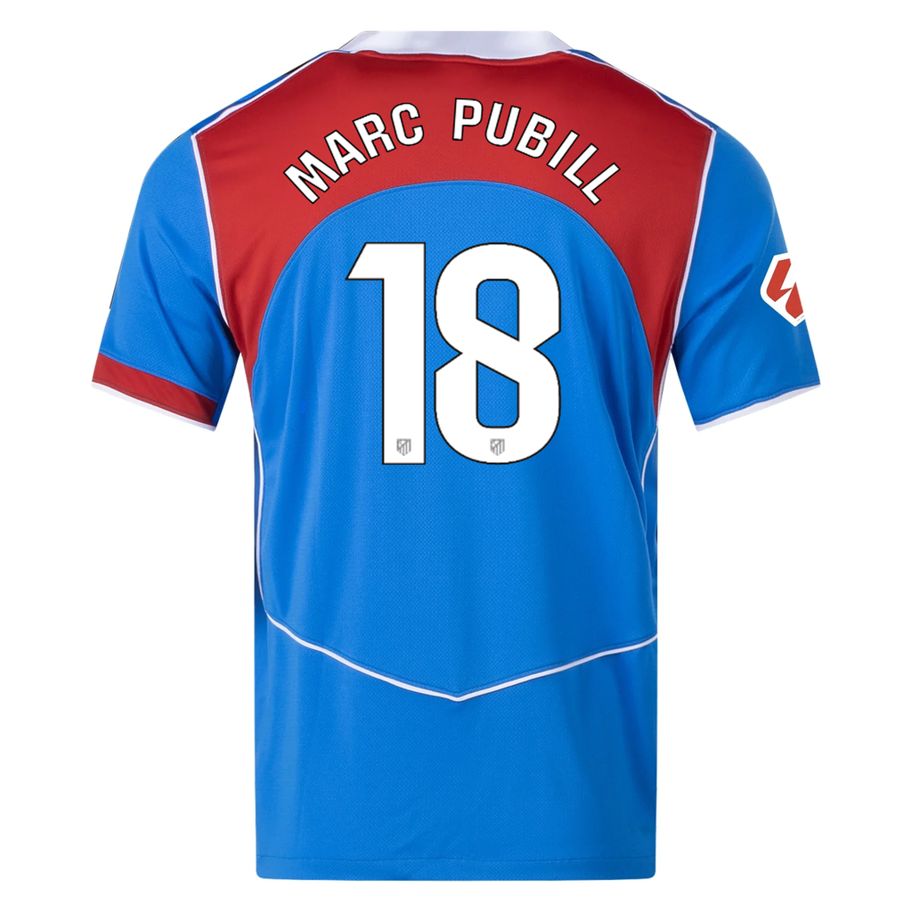 Nike Men's Atletico Madrid Marc Pubill T90 Third Jersey La Liga Patch 25/26 (Photo Blue/Sport Red)