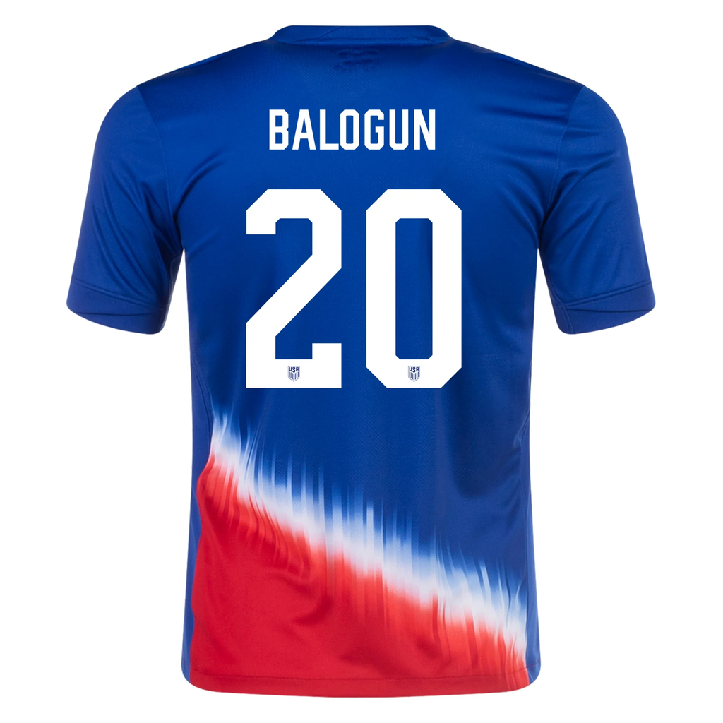 Nike Mens United States Folarin Balogun Away Jersey 24/25 (Old Royal/Sport Red)