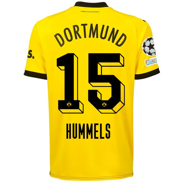 Puma Borussia Dortmund Mats Hummels Home Jersey w/ Champions League Patches 23/24 (Cyber Yellow/Puma Black)