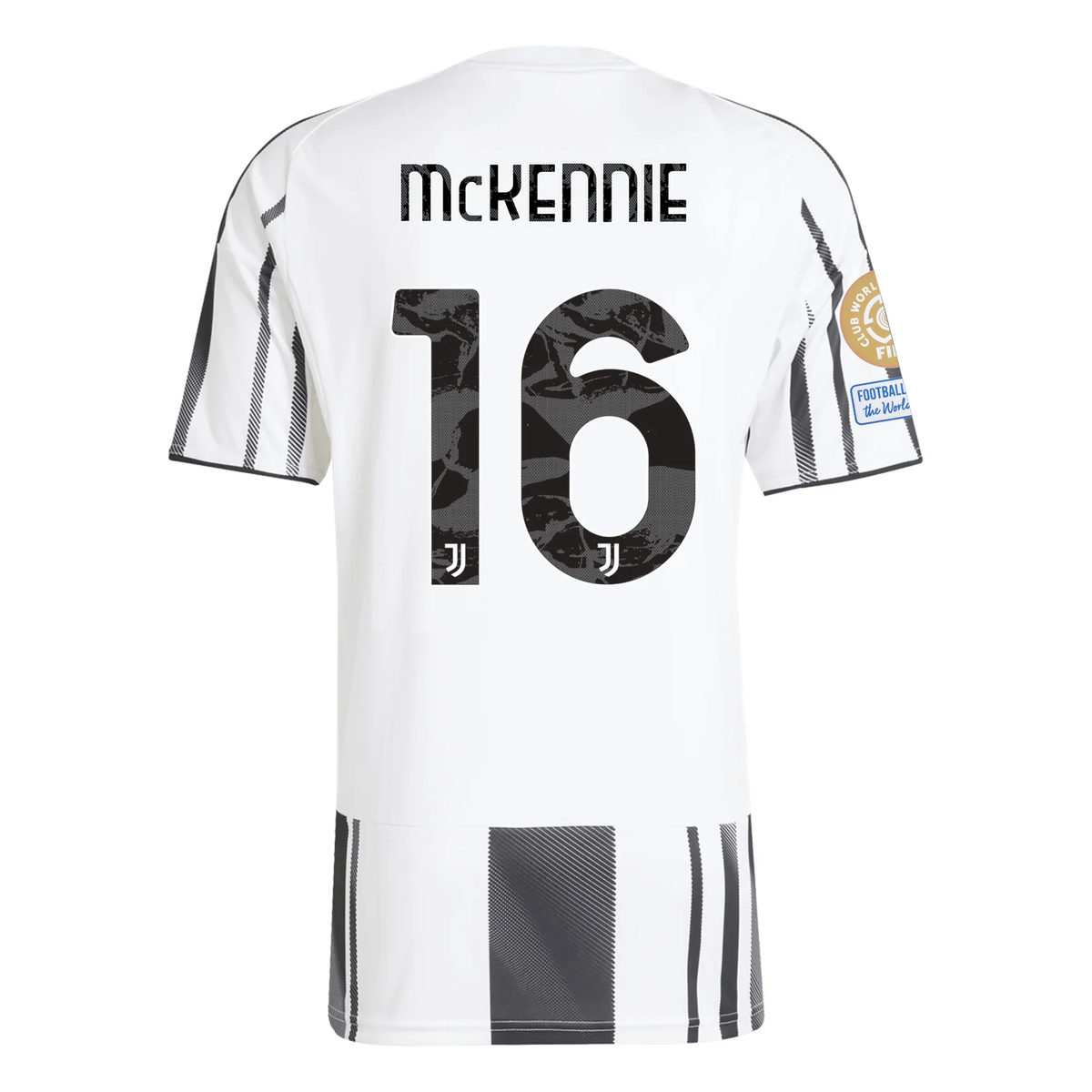 adidas Juventus Weston McKennie Home Jersey w/ Club World Cup Patches 25/26 (White/Black/Pink)