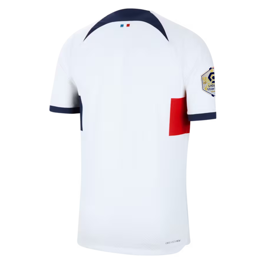 Nike Paris Saint-Germain Authentic Match Vaporknit Away Jersey w/ Ligue 1 Patch 23/24 (White/Midnight Navy)