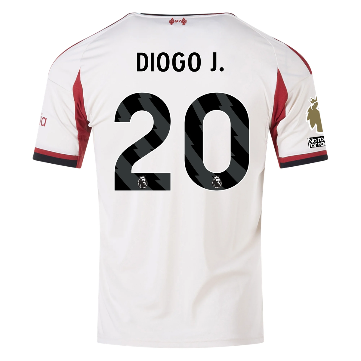 adidas Men's Liverpool Diogo Jota Away Jersey w/ EPL Champions Patch 25/26 (Wonder White)