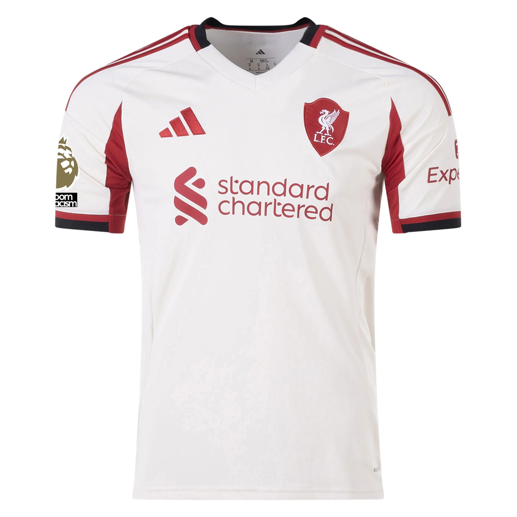 adidas Men's Liverpool Virgil van Dijk Away Jersey w/ EPL Champions Patch 25/26 (Wonder White)