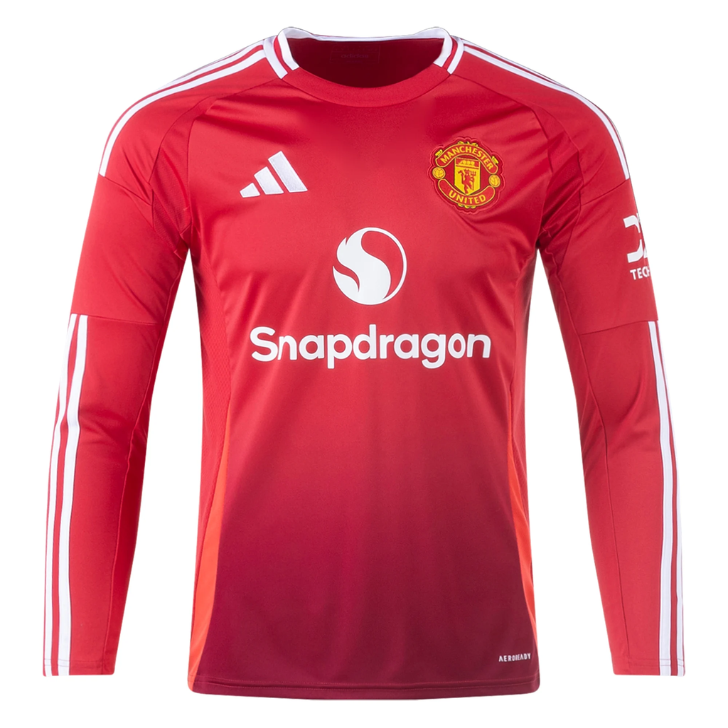 adidas Manchester United Long Sleeve Home Jersey 24/25 (Red)