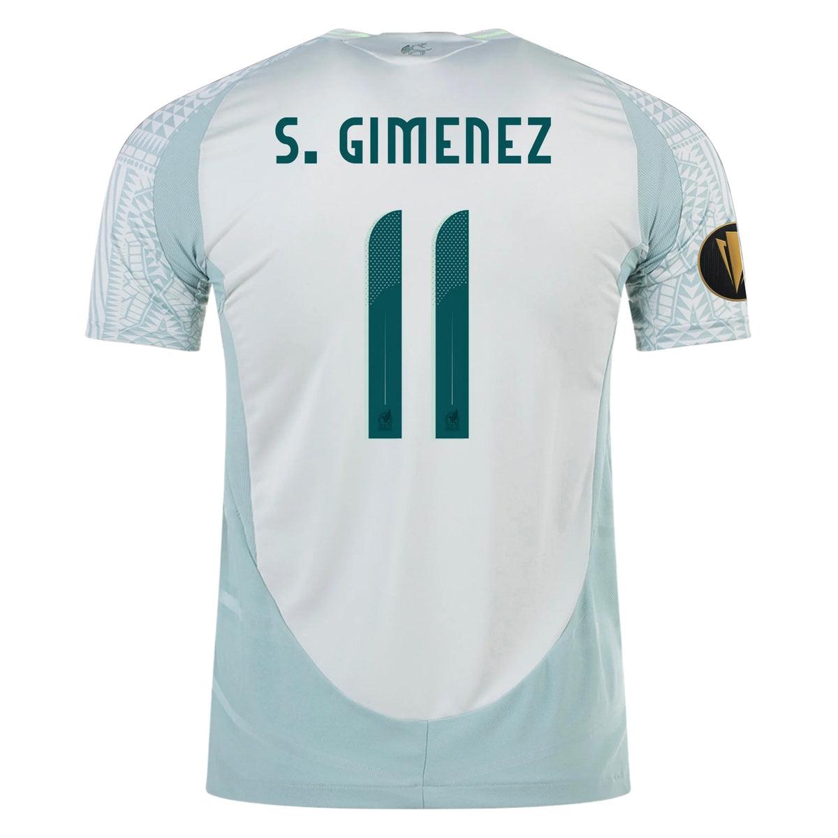 adidas Santi Gimenez Mexico Authentic Away Jersey 24/25 w/ Gold Cup 2025 Patches (Linen Green)