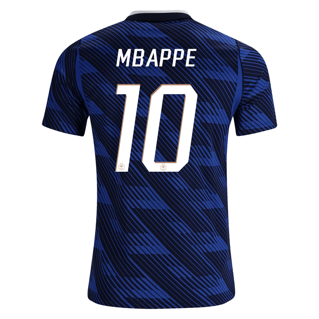 Nike Men's France Kylian Mbappe Home Stadium Jersey 2026 (Game Royal/Metallic Copper)