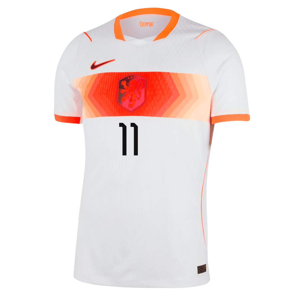 Nike Mens Netherlands Cody Gakpo Match Authentic Away Jersey 2026 (White/Hyper Crimson)