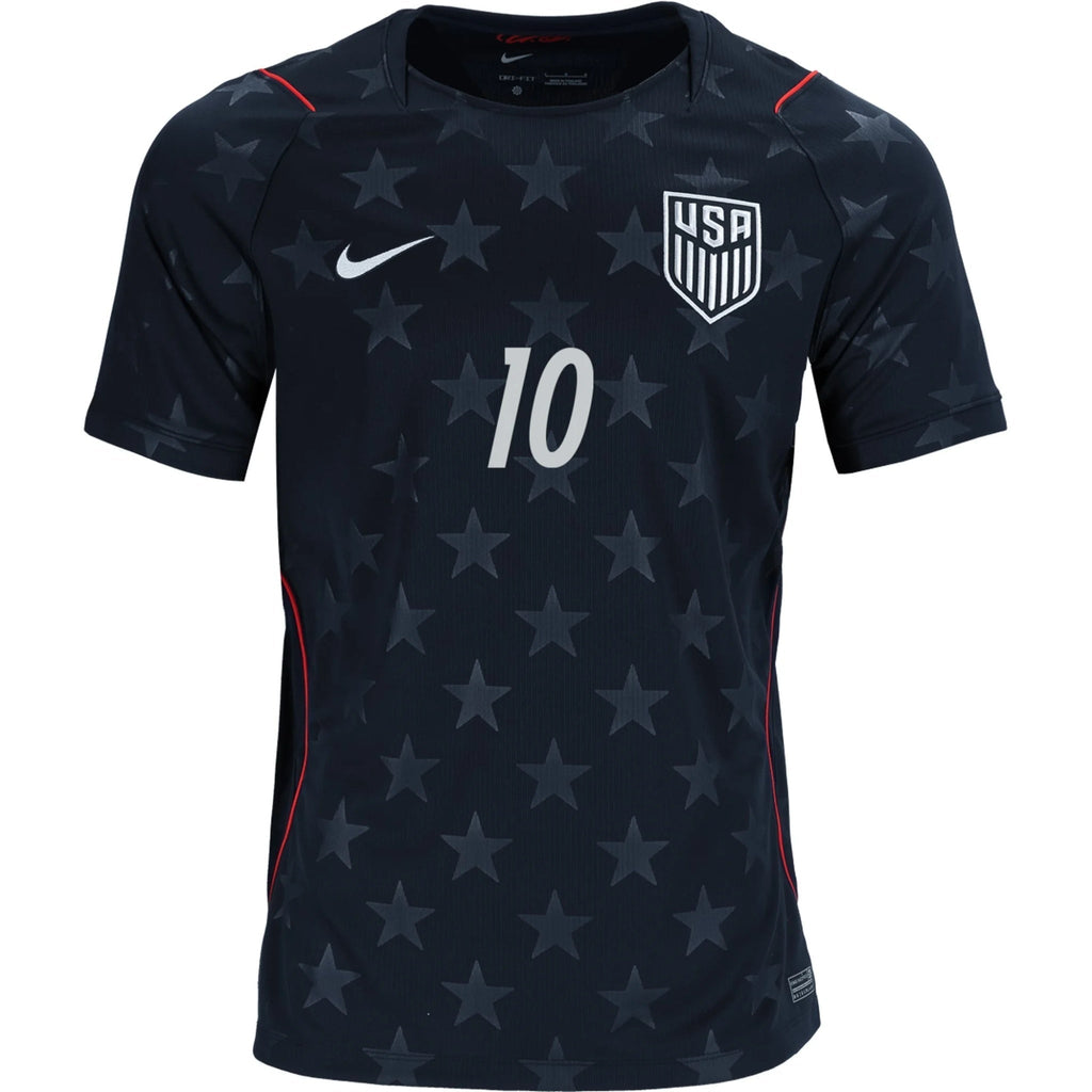 Nike Mens Christian Pulisic United States Away Stadium Jersey 2026 (Dark Obsidian/Pure Platinum)
