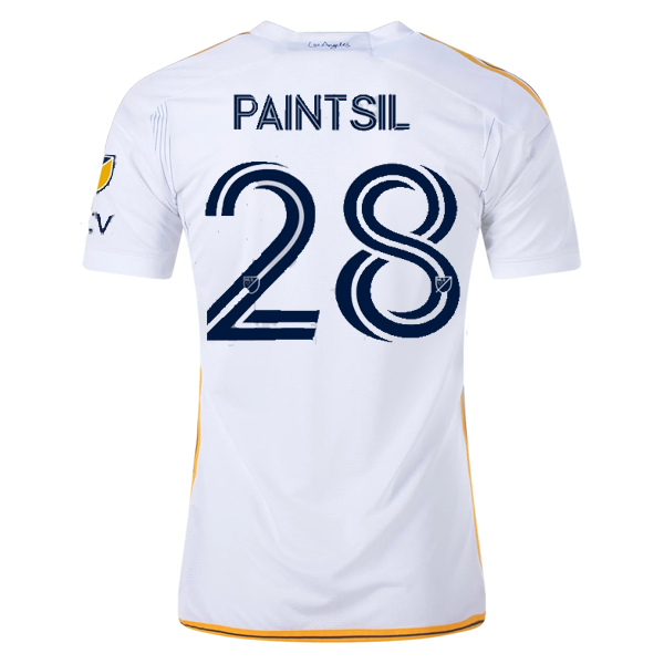 adidas LA Galaxy Joseph Paintsil Home Jersey w/ MLS + Apple TV Patches 24/25 (White/Yellow/Navy)
