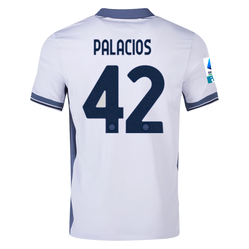 Nike Inter Milan Tomás Palacios Away Jersey w/ Serie A + Scudetto Patch 24/25 (Summit White/Iris Whisper)